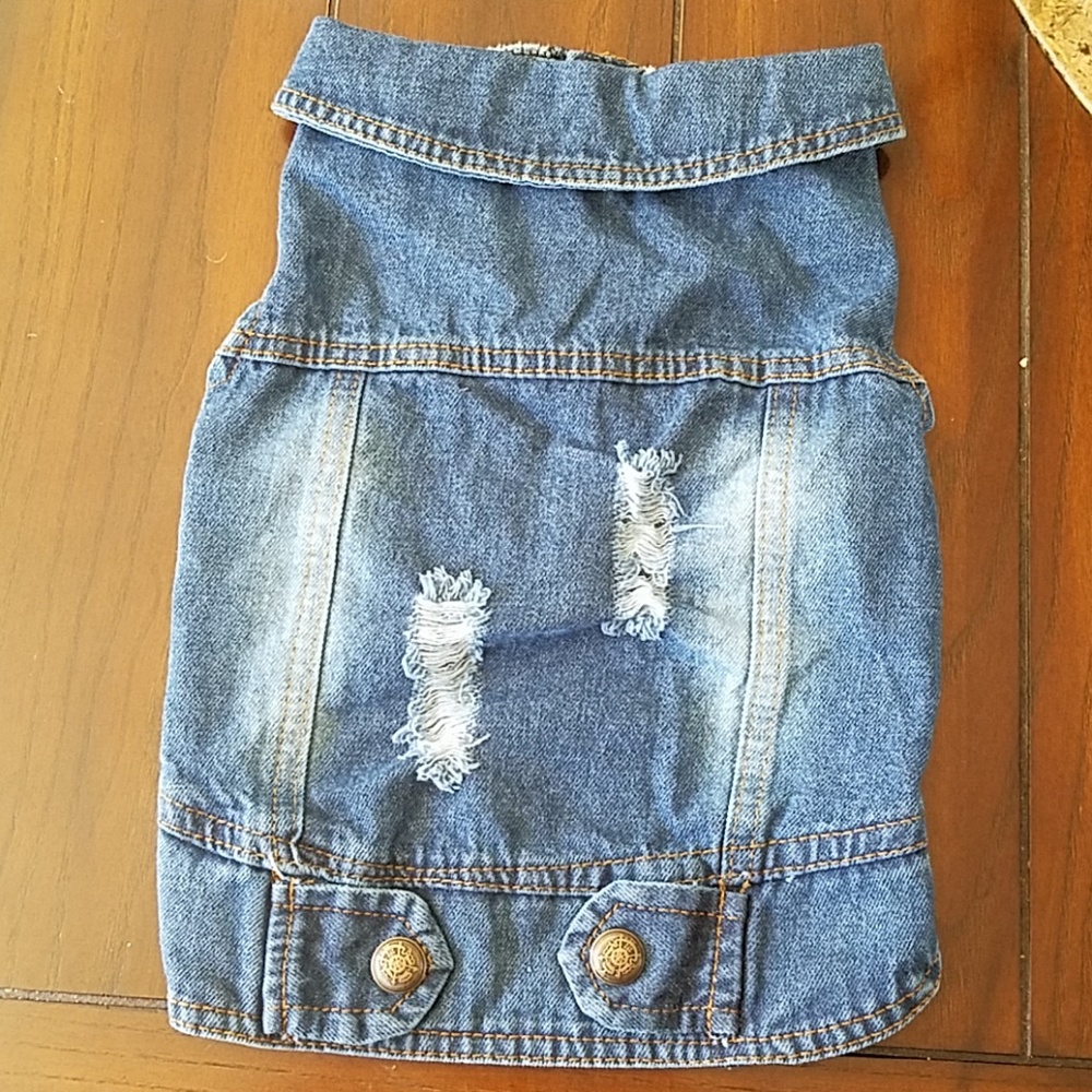 Denim dog vest